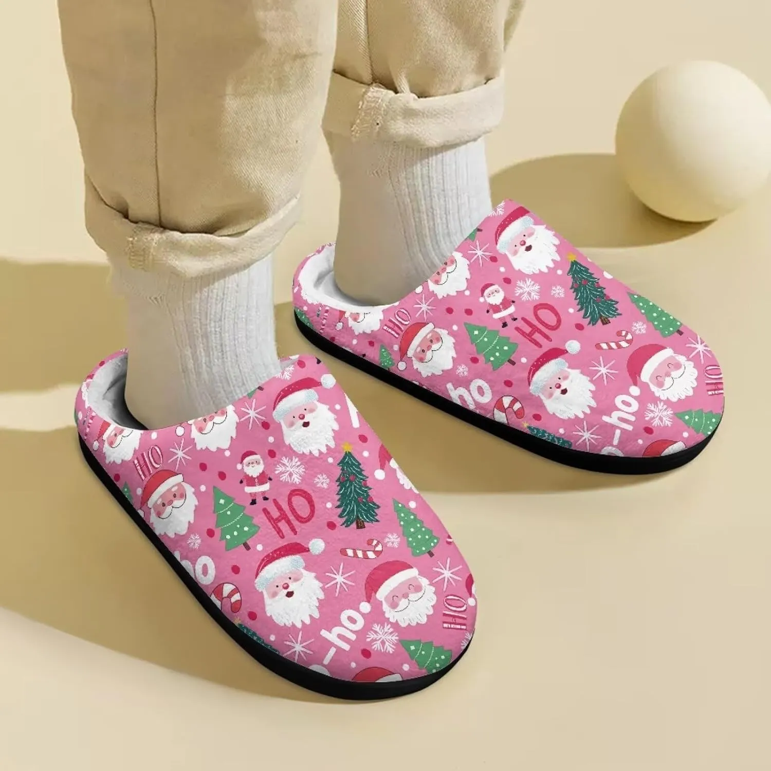 Indoor Home Slippers Kids Toddler Christmas Cozy Slippers Non-Slip Plush Slippers Boys Girls Winter
