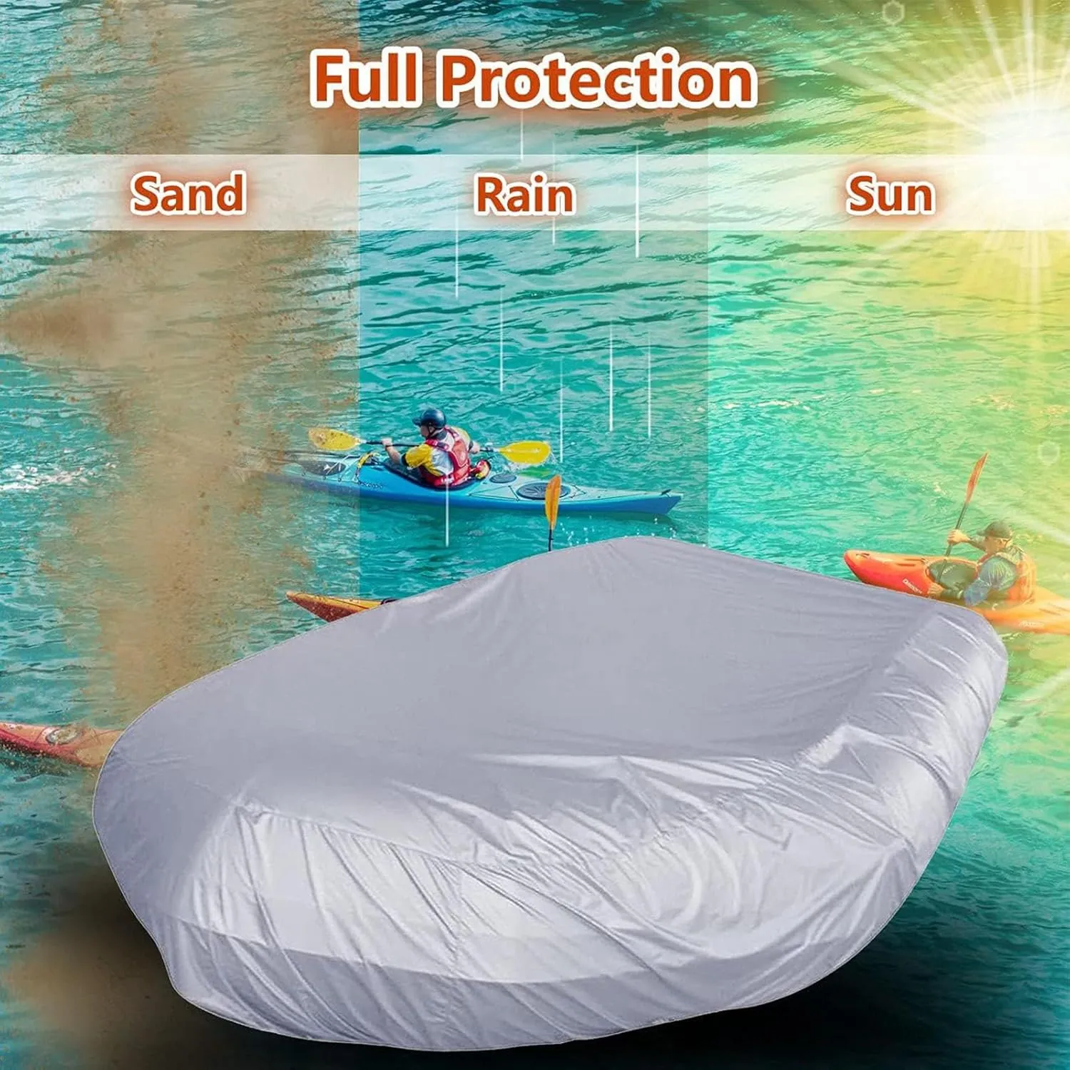 Inflatable Boat Cover 7 Sizes Dinghy Cover UV Resistant Boat Tarp for Small Inflatable and Rigid Inflatable Boats,230 * 165 * 46cm