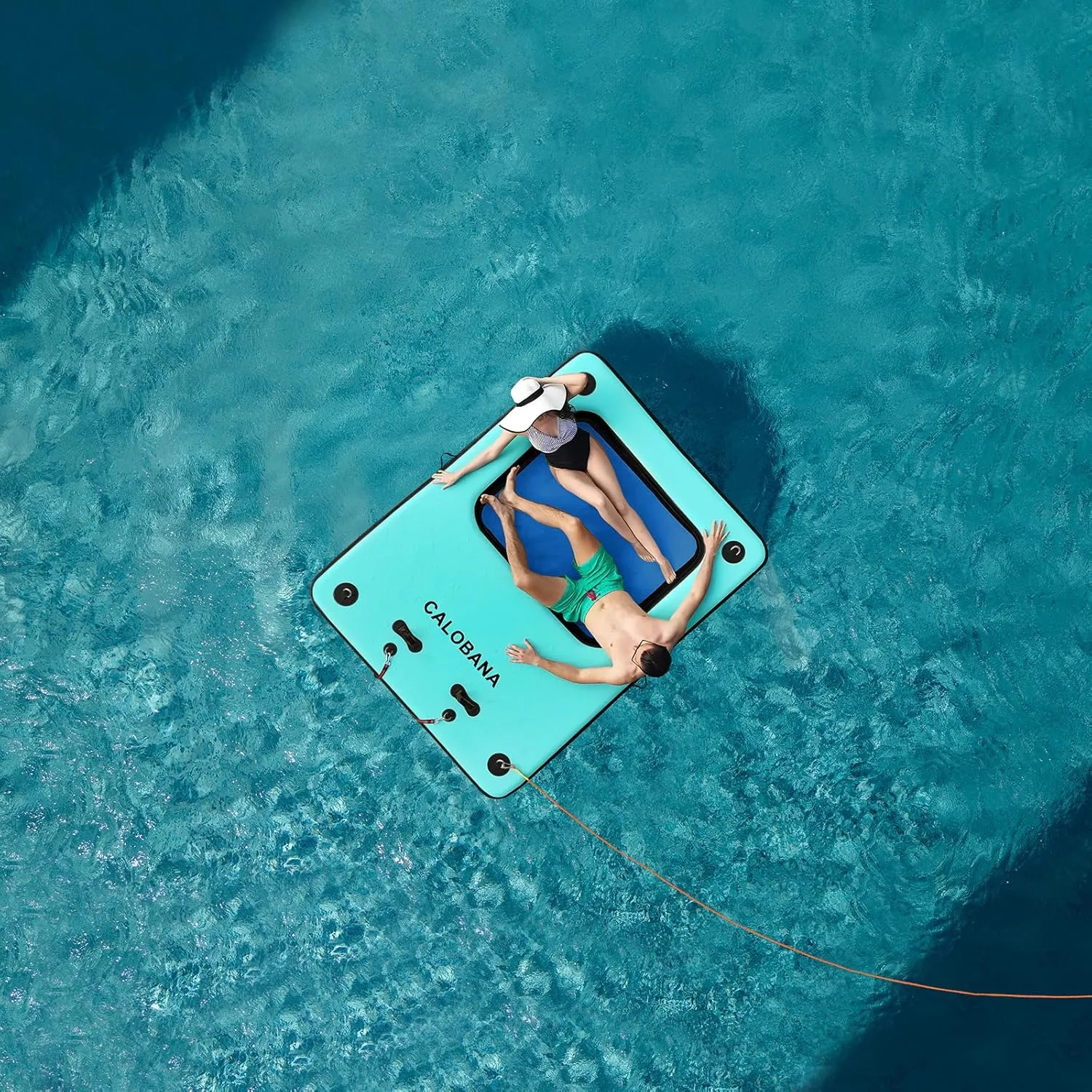 Inflatable Floating Dock, Lake Floats for Adults Floating Raft Water Platform with Detachable Ladder for Lake