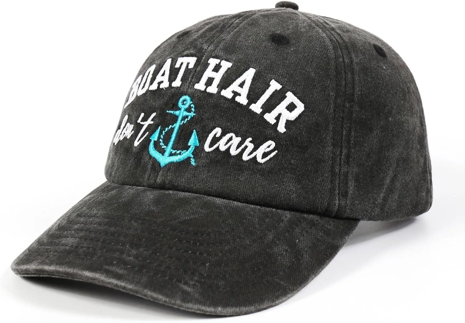 InnoBeta Boating Gifts for Women, Boat Hair Don't Care, Funny Adjustable Embroidered Hat Gifts Grey