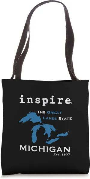 inspire Great Lakes Michigan Travel Destination Tote Bag