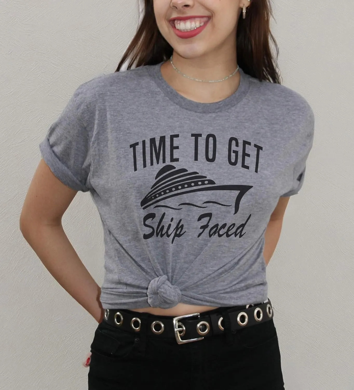 It's Your Day Clothing Time to Get Ship Faced Shirt - Funny Cruise Shirts - Couples Unisex Crew Neck Drinking Tshirts