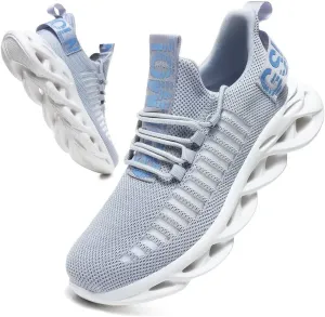 Jakcuz Women's Lace Up Walking Shoes Breathable Ultra Lightweight Sport Casual Ladies Girls Fashion Platform Sneakers