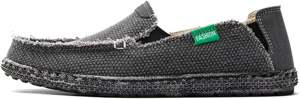JAMONWU Men's Slip on Shoes Cloth Shoes Deck Shoes Canvas Leisure Vintage Casual Loafer Boat Shoes