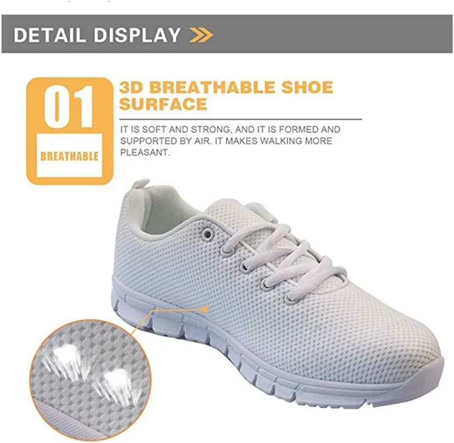 Jeiento Womens Mens Trainers Sports Running Shoes Causal Travel Walking Shoe Lace-up Breathable,Solid Color