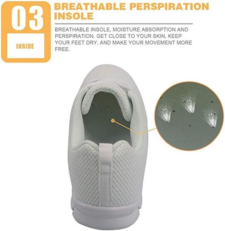 Jeiento Womens Mens Trainers Sports Running Shoes Causal Travel Walking Shoe Lace-up Breathable,Solid Color