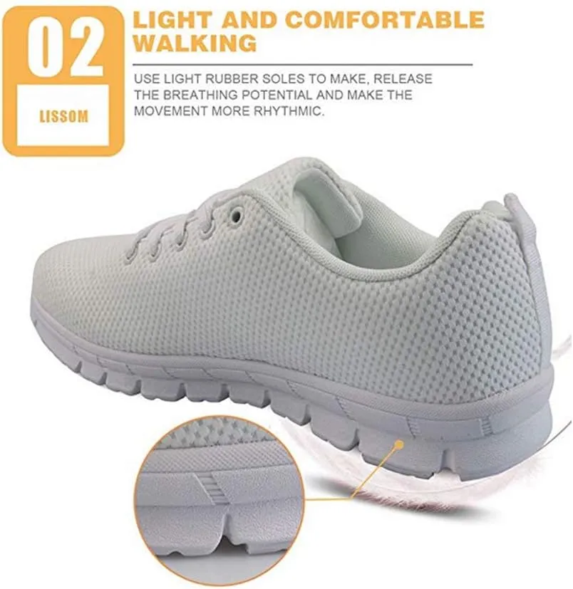 Jeiento Womens Mens Trainers Sports Running Shoes Causal Travel Walking Shoe Lace-up Breathable,Solid Color