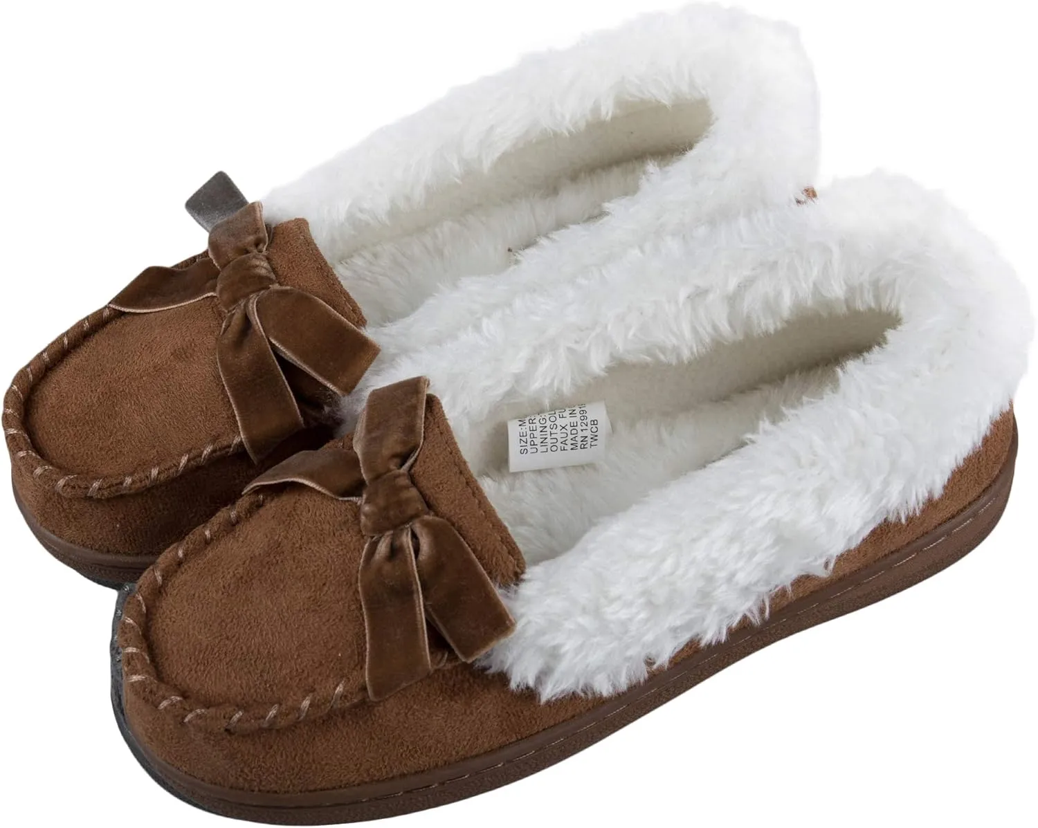 Jessica Simpson Girl's Microsuede Moccasin Indoor Outdoor Slipper Shoe