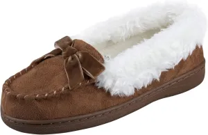 Jessica Simpson Girl's Microsuede Moccasin Indoor Outdoor Slipper Shoe
