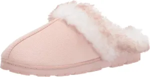 Jessica Simpson Women's Faux Fur Clog - Comfy Furry Soft Indoor House Slippers with Memory Foam