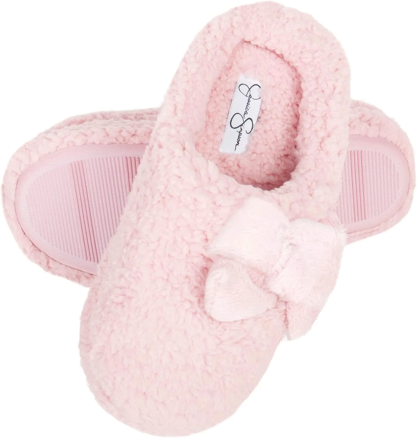 Jessica Simpson Women's Plush Marshmallow Slide on House Slipper Clog with Memory Foam