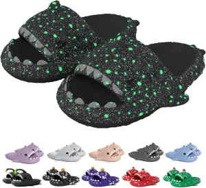 Jfxgjuv Halloween Luminous Shark Slippers Christmas Luminous Shark Slippers Spooky Shark Slides Shark Cloud Slides Angler Fish Slides Glow in The Dark Shark Slippers