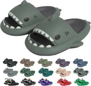 Jfxgjuv Luminous Shark Slides, Spooky Shark Slides, Cloud Shark Slides Angler Fish Slides Glow in The Dark Halloween Shark Slides Christmas Santa Shark Slides