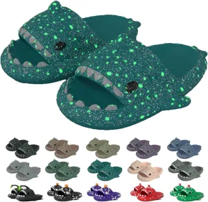 Jfxgjuv Luminous Shark Slides, Spooky Shark Slides, Cloud Shark Slides Angler Fish Slides Glow in The Dark Halloween Shark Slides Christmas Santa Shark Slides