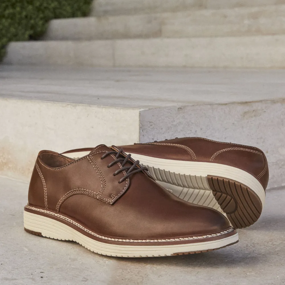 Johnston & Murphy Upton Plain Toe Tan Full Grain Leather Shoe (Men's)