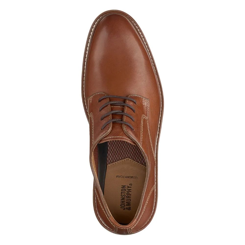 Johnston & Murphy Upton Plain Toe Tan Full Grain Leather Shoe (Men's)