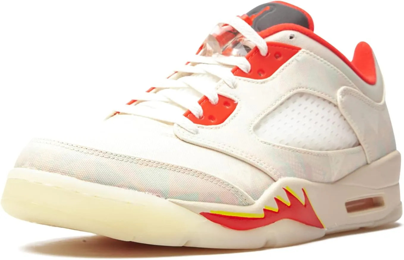 Jordan Men's Air Jordan 5 Retro Low CNY Sail/Opti Yellow/Pearl Shoe - Size 7.5