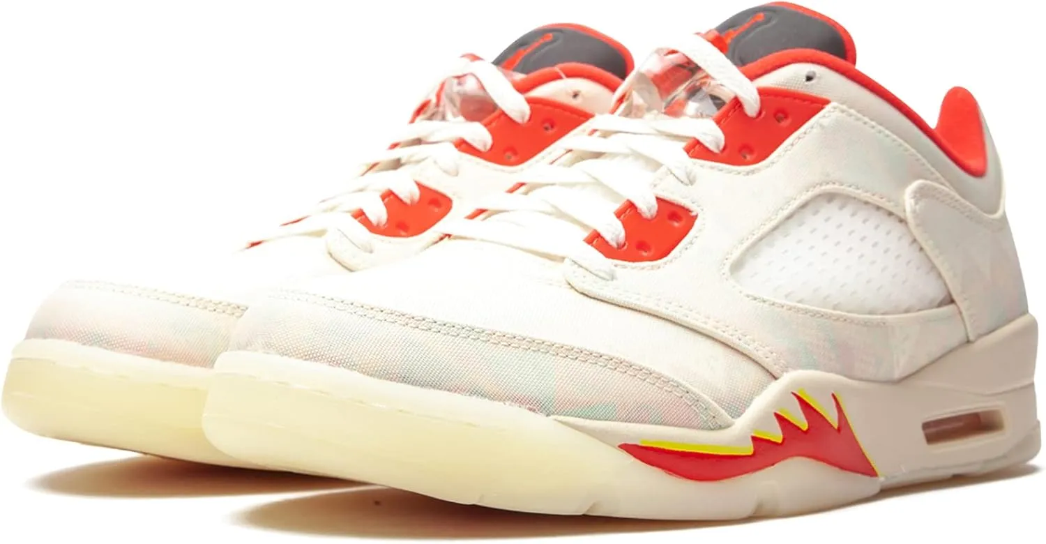 Jordan Men's Air Jordan 5 Retro Low CNY Sail/Opti Yellow/Pearl Shoe - Size 7.5