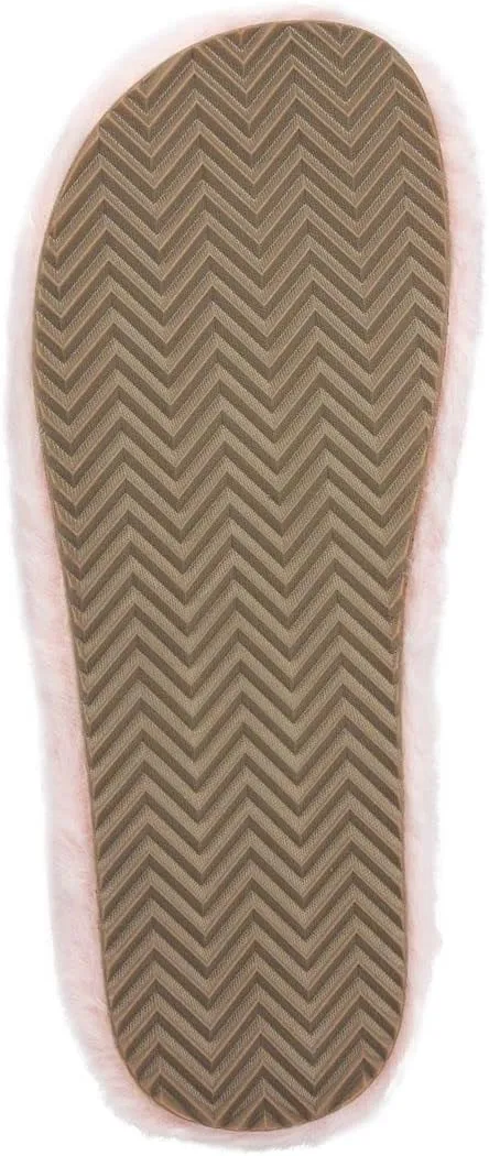 Juicy Couture Women's Faux Fur Platform Slippers – Fluffy Cozy Indoor Outdoor Slip-On House Shoes