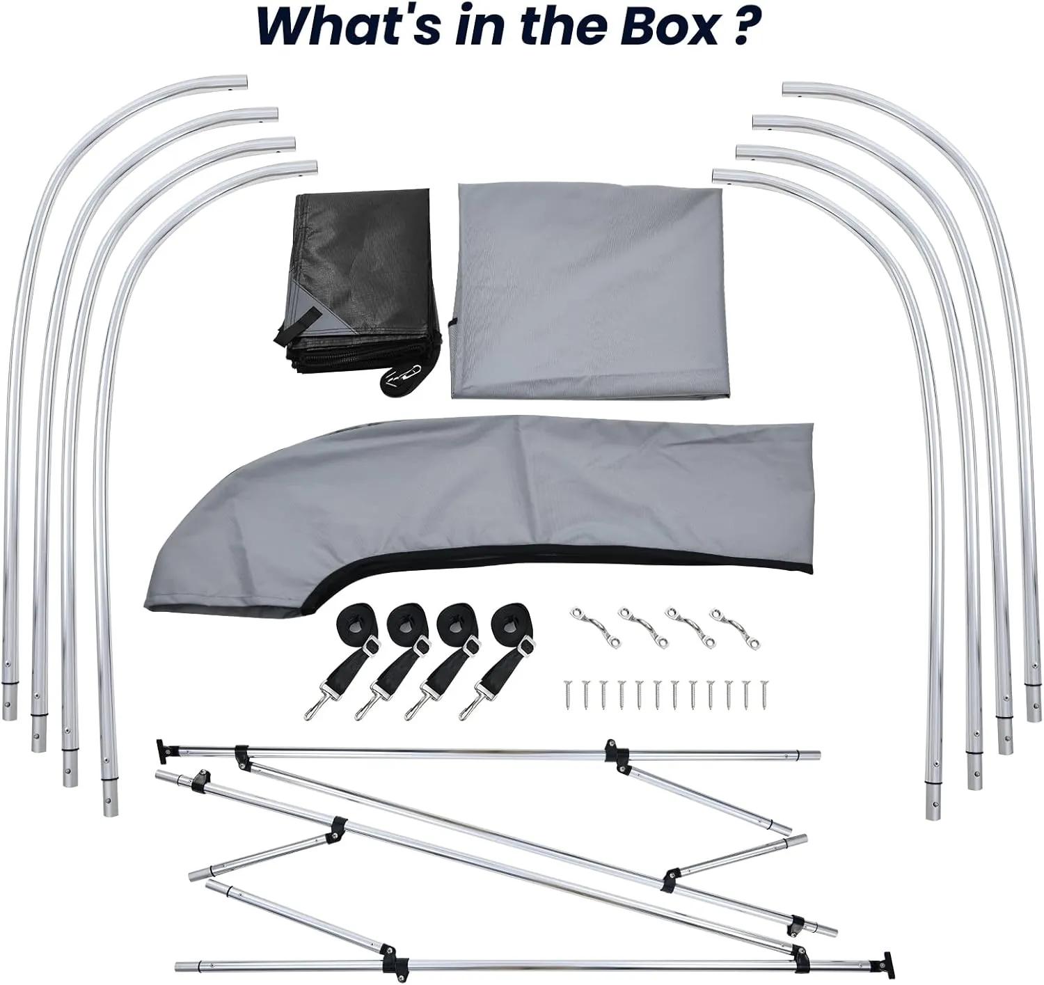 KAKIT 3 4 Bow Bimini Tops for Boats with Mesh Sides Heavy Duty Cover Adjustable 4 Straps Zippered Storage Boot