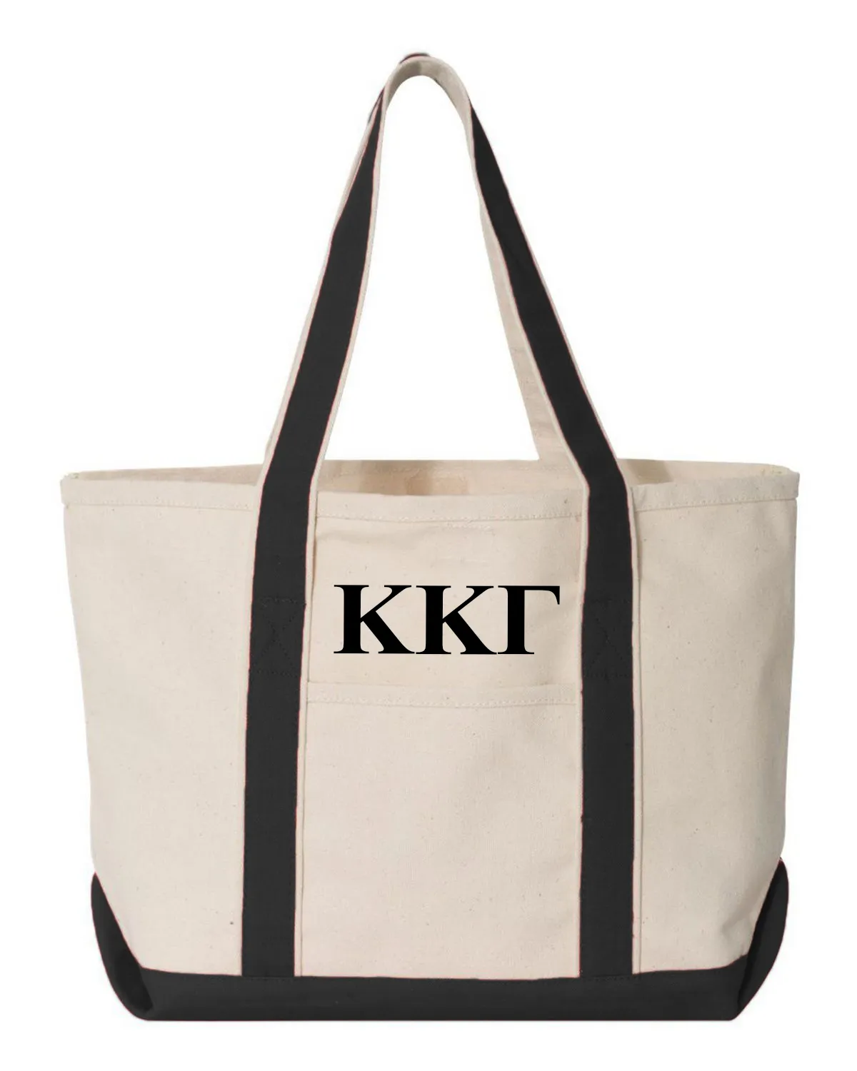 Kappa Kappa Gamma Black Boat Tote - Medium
