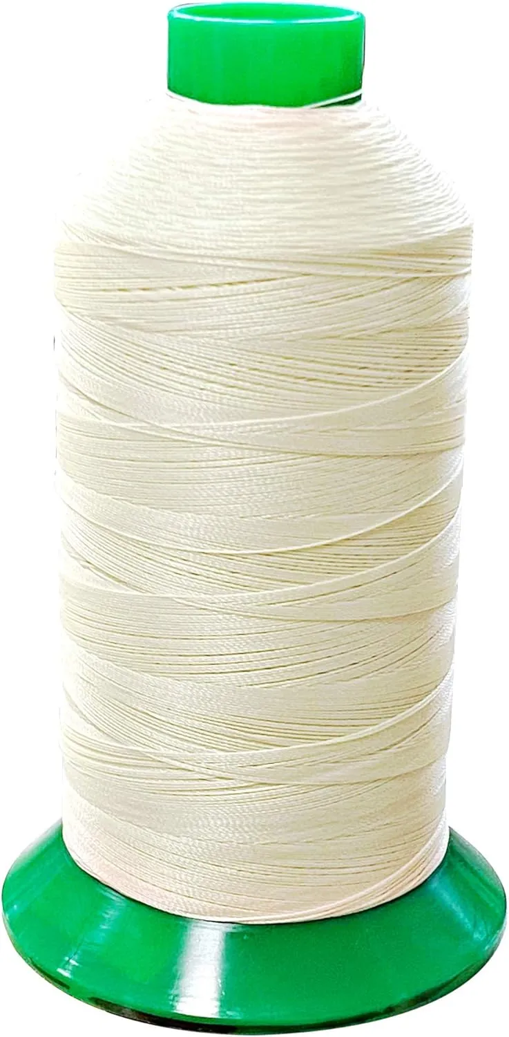 KCHEX Natural/White UVR Bonded Polyester Upholstery Thread T-90 Outdoor/Awning/Marine