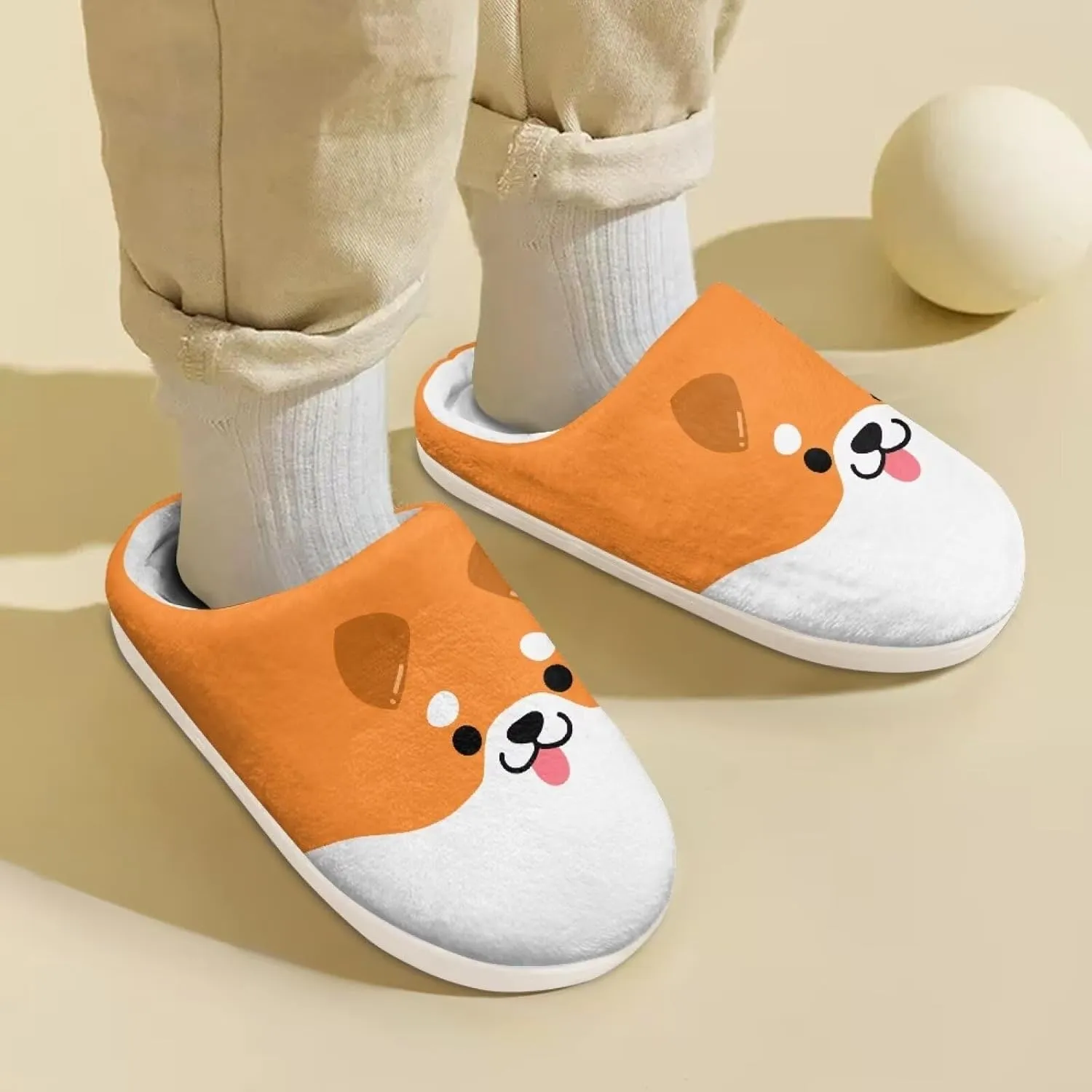 Kids Animal Cotton Slippers Slip-On Cozy Plush Slippers Cozy Anti-Skid Breathable Outdoor Home Slipper for Kids