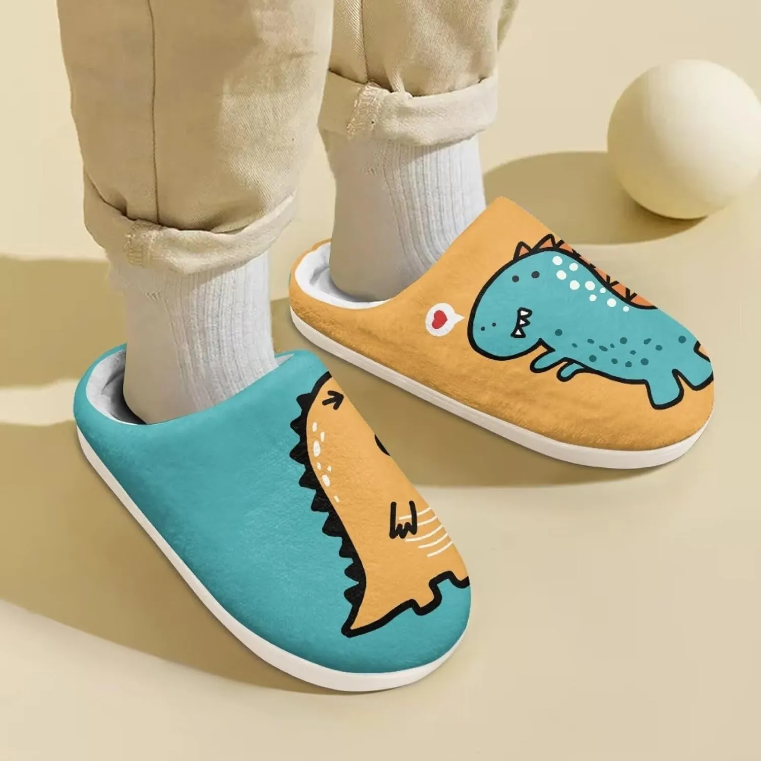 Kids Animal Cotton Slippers Slip-On Fuzzy Home Slippers Cozy Anti-Skid Plush Breathable Outdoor Slipper for Kids