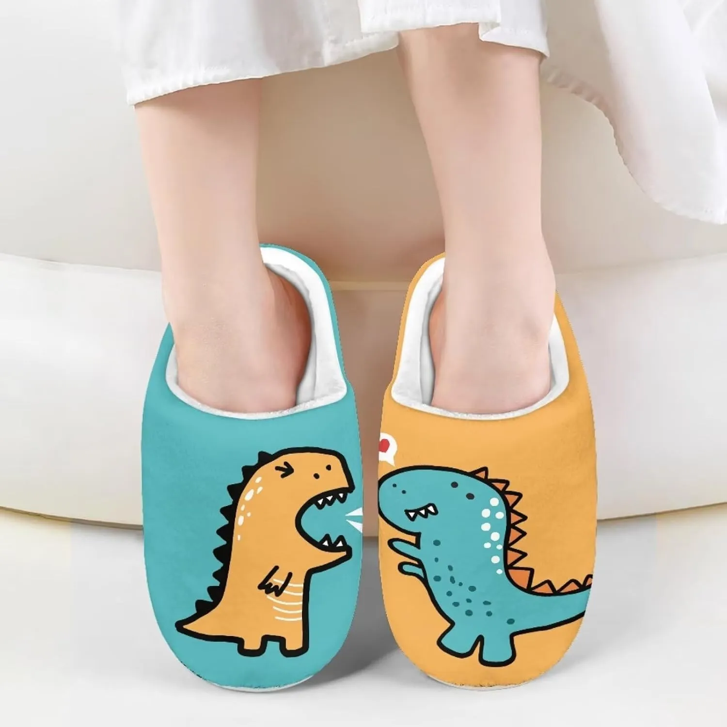 Kids Animal Cotton Slippers Slip-On Fuzzy Home Slippers Cozy Anti-Skid Plush Breathable Outdoor Slipper for Kids
