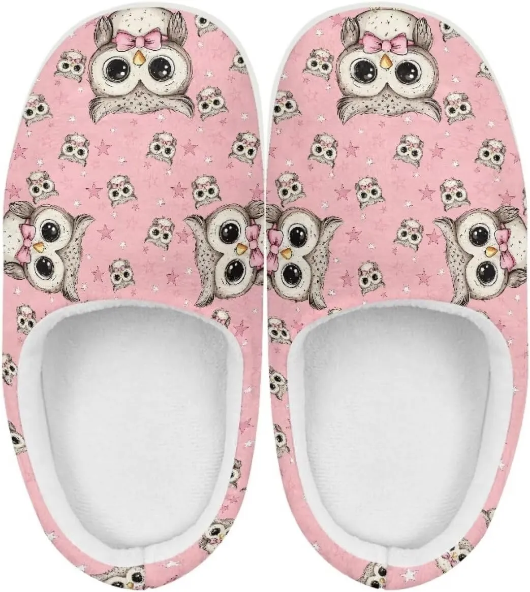 Kids Cotton Slipper Warm Winter Fluffy Breathable Shoes Cozy Fuzzy Print Anti-Slip House Slippers for Litter Big Kid US 9-15