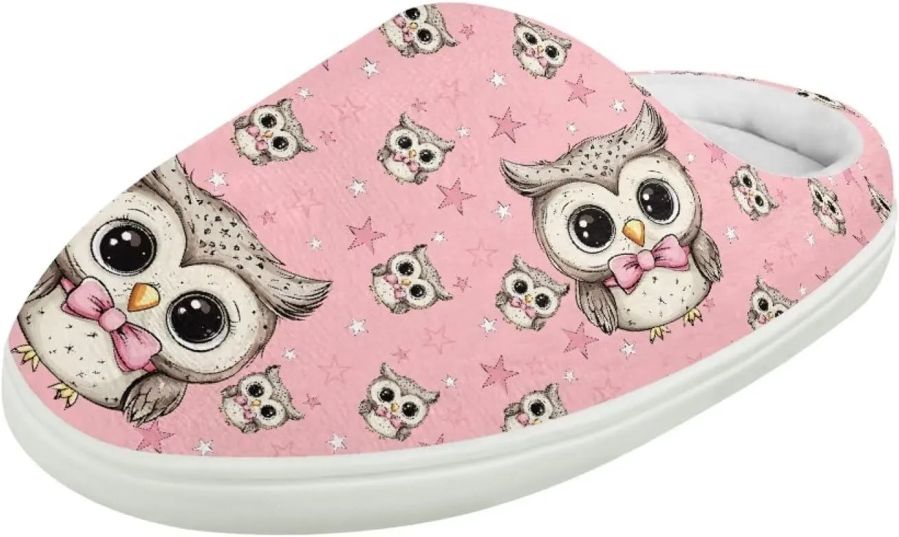 Kids Cotton Slipper Warm Winter Fluffy Breathable Shoes Cozy Fuzzy Print Anti-Slip House Slippers for Litter Big Kid US 9-15