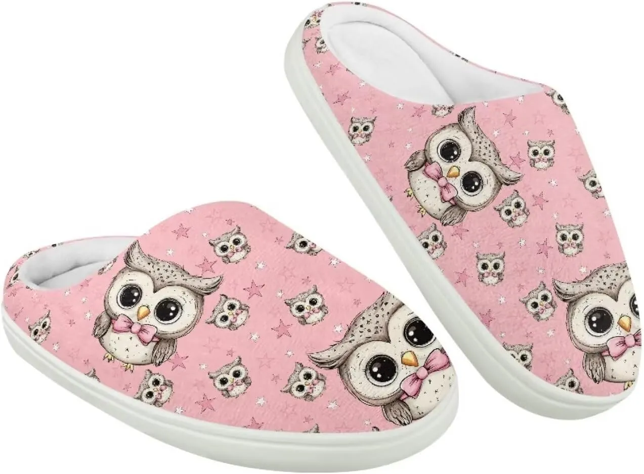 Kids Cotton Slipper Warm Winter Fluffy Breathable Shoes Cozy Fuzzy Print Anti-Slip House Slippers for Litter Big Kid US 9-15
