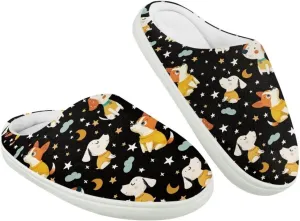 Kids Cotton Slipper Winter Cozy Fluffy Shoes Boys Girls Warm Breathable Fuzzy Anti-Slip House Slippers for Toddler US 9-15