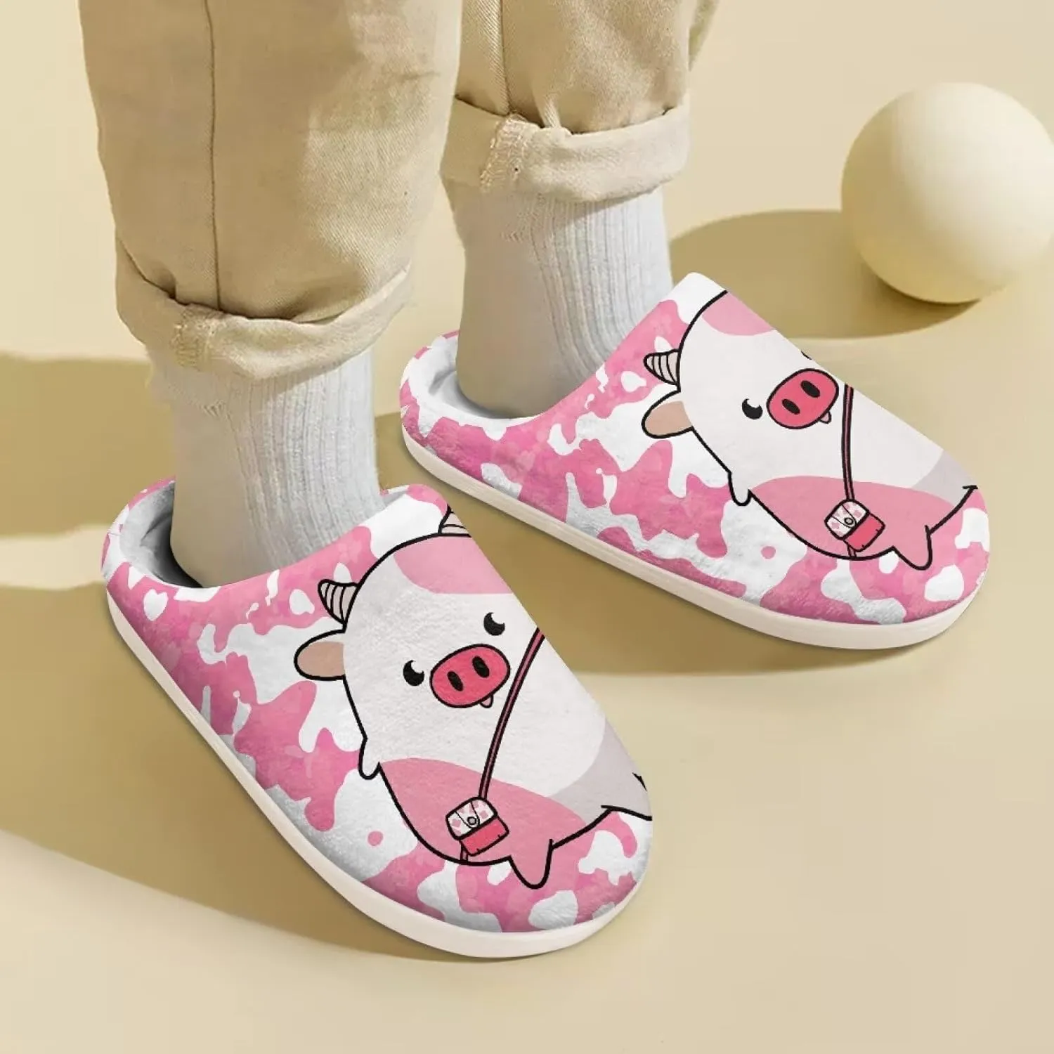 Kids Fuzzy Fluffy House Slippers for Girls Boys Warm Winter Bedroom Non-Slip Slippers