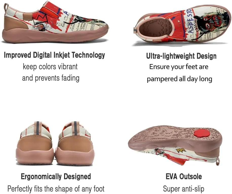 Kids Graffiti Walking Shoes Boy Girl Slip On Painted Travel Loafers Lightweight Comfort Fashion Sneaker