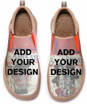 Kids Graffiti Walking Shoes Boy Girl Slip On Painted Travel Loafers Lightweight Comfort Fashion Sneaker