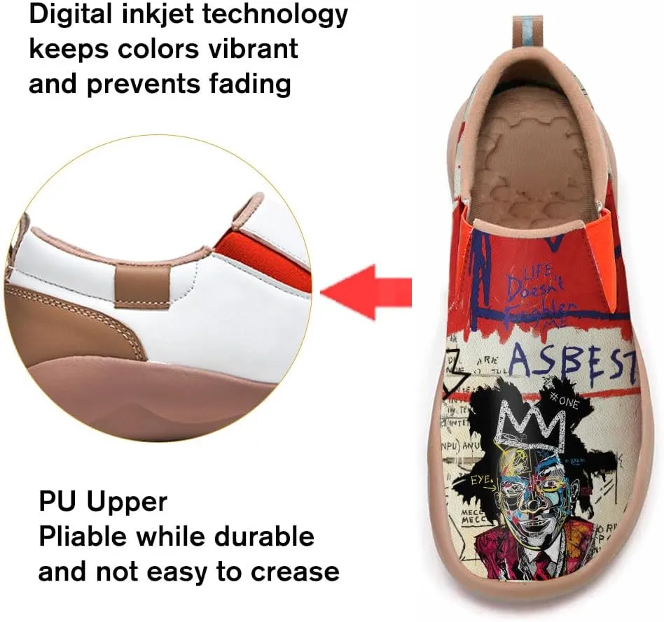 Kids Graffiti Walking Shoes Boy Girl Slip On Painted Travel Loafers Lightweight Comfort Fashion Sneaker