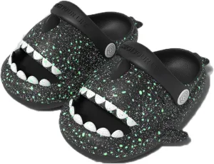 Kids Shark Slides Glow in The Dark, Cloud Shark Slides Angler Fish Slides Glow in the Dark, Luminous Shark Slippers, Blue