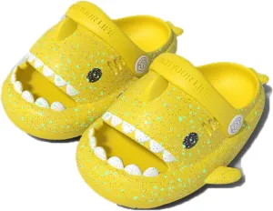 Kids Shark Slides Glow in The Dark, Cloud Shark Slides Angler Fish Slides Glow in the Dark, Luminous Shark Slippers, Blue
