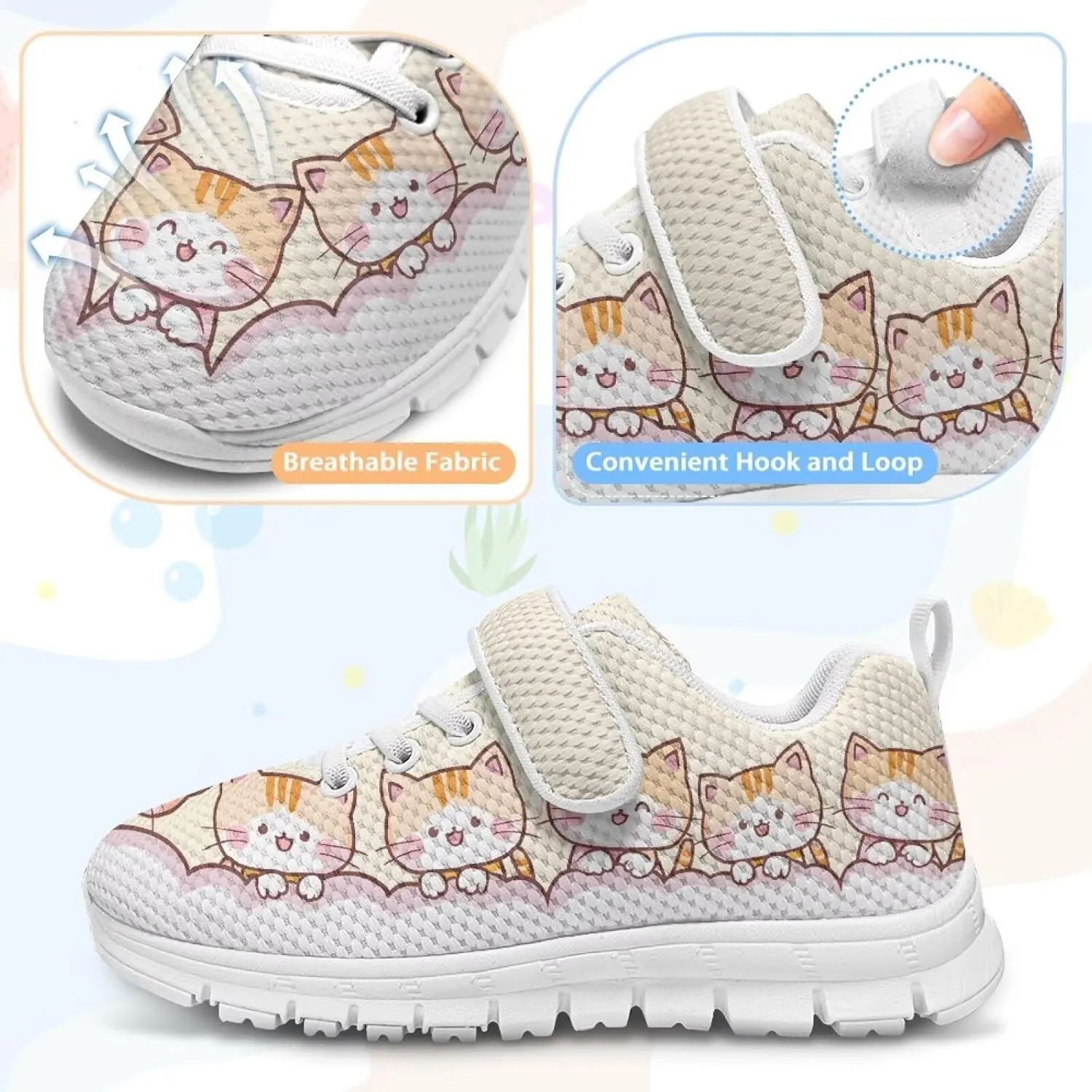 Kids Sneakers for Boys Girls Single Buckle Running Tennis Shoes Breathable Lightweight Sport Athletic Shoe for Little Kids Size 11-15 White Sole