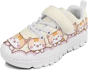 Kids Sneakers for Boys Girls Single Buckle Running Tennis Shoes Breathable Lightweight Sport Athletic Shoe for Little Kids Size 11-15 White Sole
