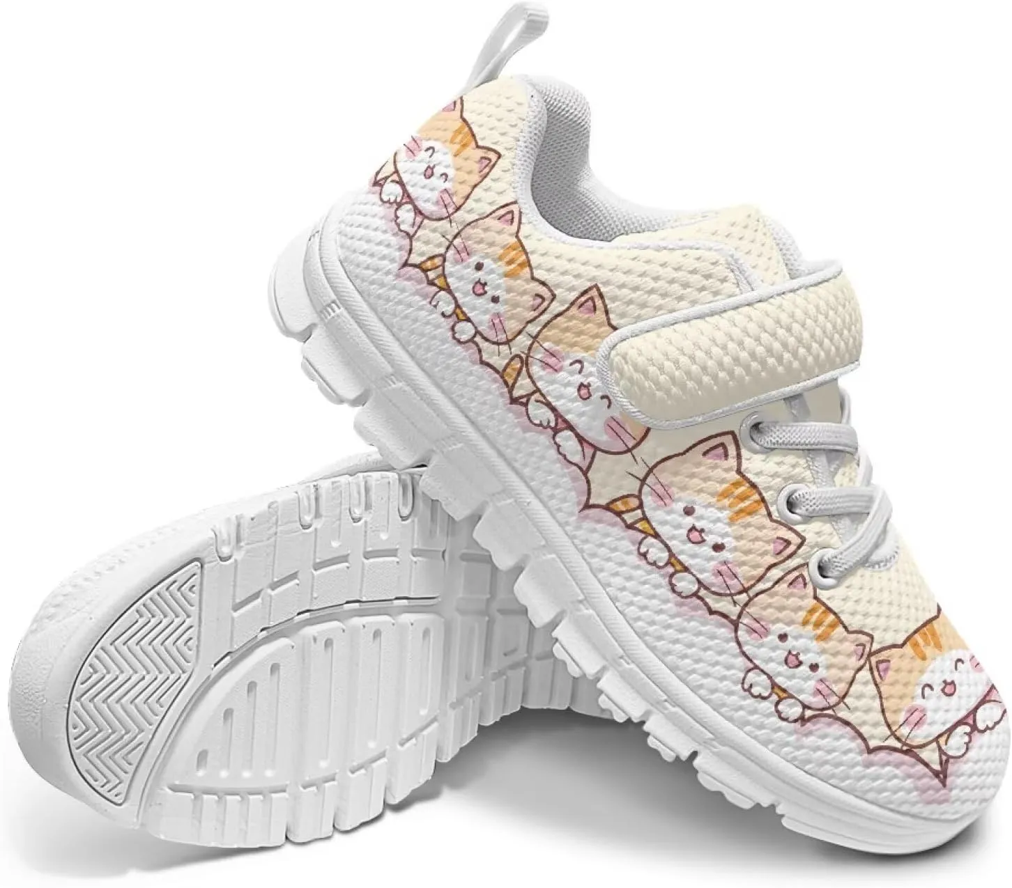 Kids Sneakers for Boys Girls Single Buckle Running Tennis Shoes Breathable Lightweight Sport Athletic Shoe for Little Kids Size 11-15 White Sole