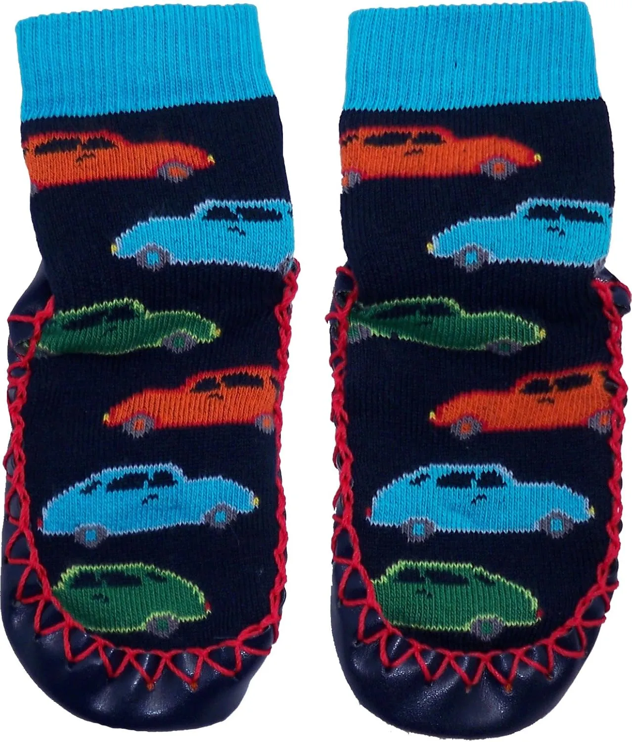 Konfetti Crazy Cars Slipper Sock Swedish Moccasin