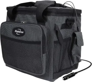 Koolatron Electric Portable Cooler Plug in 12V Car Cooler Bag, 26 qt (25 L) Black/Gray Soft-Sided Portable Car Fridge w/DC Power Cord, Adjustable Shoulder Strap, Cord Storage, Road Trip