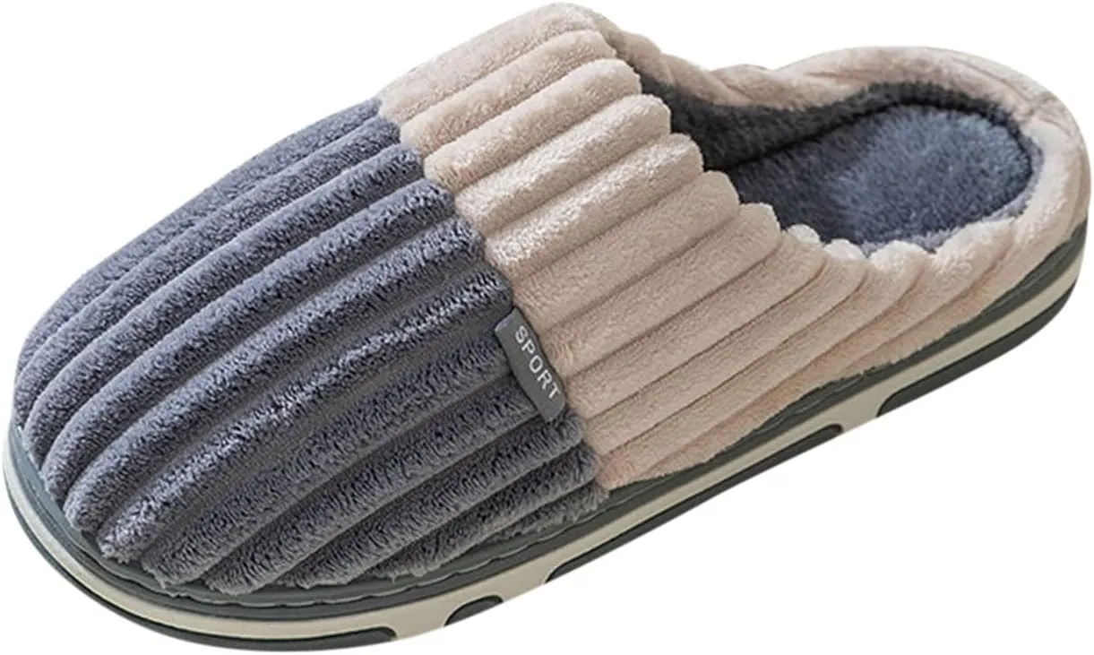 KRIDDR Couple Winter Indoor Slippers Plush Cotton Shoes Fashion Casual Home Indoor Warm Slippers
