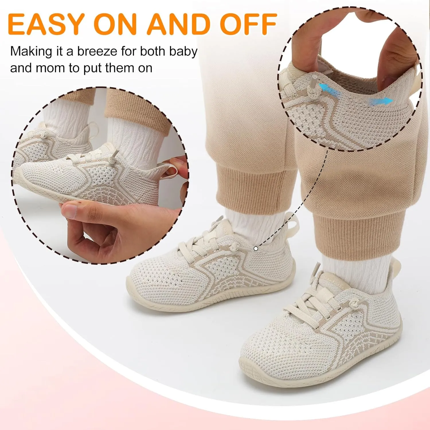 L-RUN Toddler Boys Girls Tennis Shoes Breathable Comfortable Barefoot Wide Summer School Walking Sneakers Baby First Walking Shoes