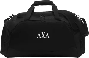 Lambda Chi Alpha Active Duffel - Lambda Chi Travel Bag (Medium 12"H x 26"W x 12"D, Black)