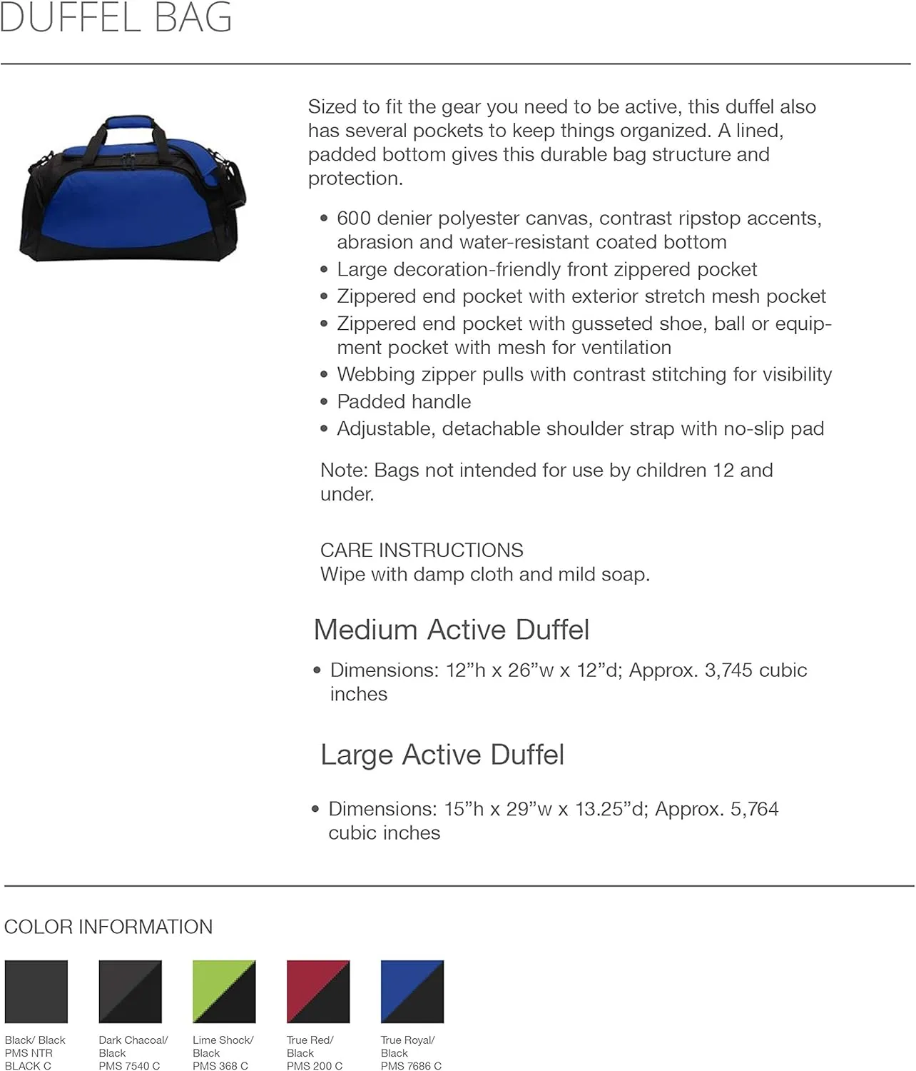 Lambda Chi Alpha Active Duffel - Lambda Chi Travel Bag (Medium 12"H x 26"W x 12"D, Black)