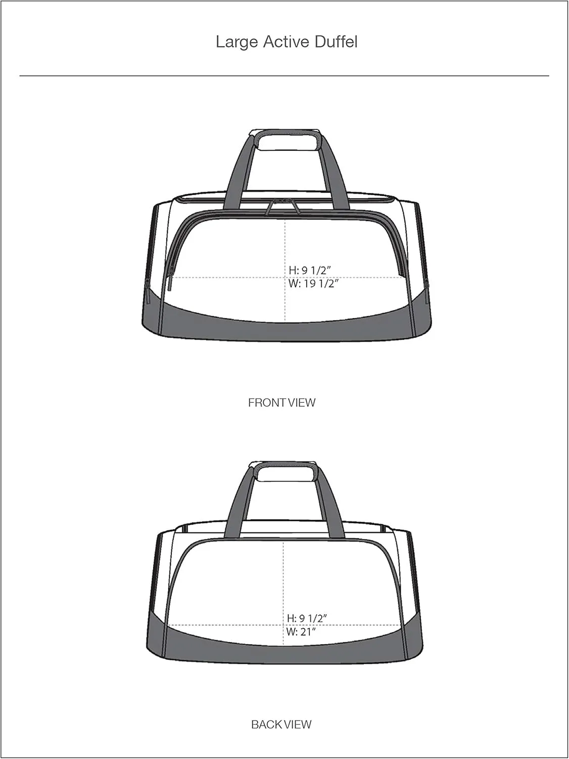 Lambda Chi Alpha Active Duffel - Lambda Chi Travel Bag (Medium 12"H x 26"W x 12"D, Charcoal)