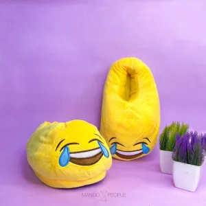 Laughing Crying Emoji Plush Slippers